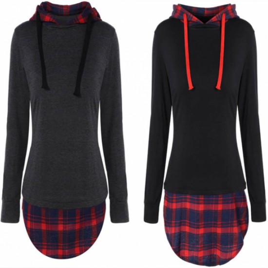 plaid hoodie women's