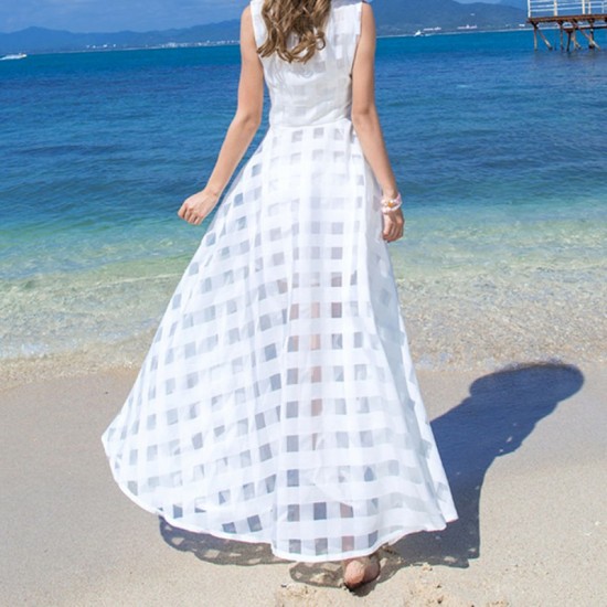 white summer beach maxi dress