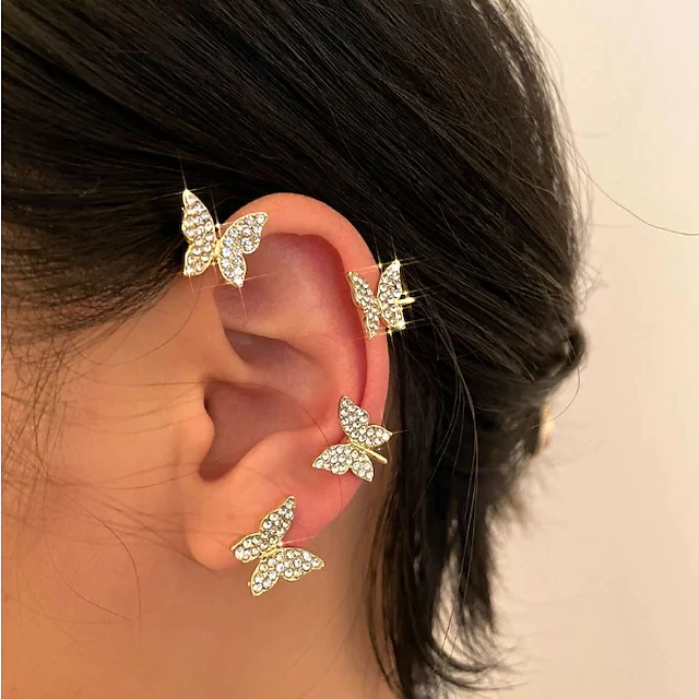 Butterfly Ear Clips Without Piercing for Women |image