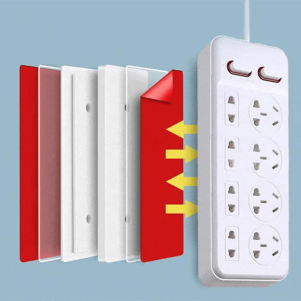 Adhesive Punch-free Socket Holder Set - Keep cords and devices organized effortlessly with this durable and easy-to-install set image