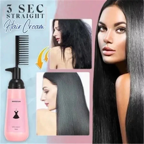 Unisex Comb and Cream Hair Straightener - Effortless Hair Styling for All image