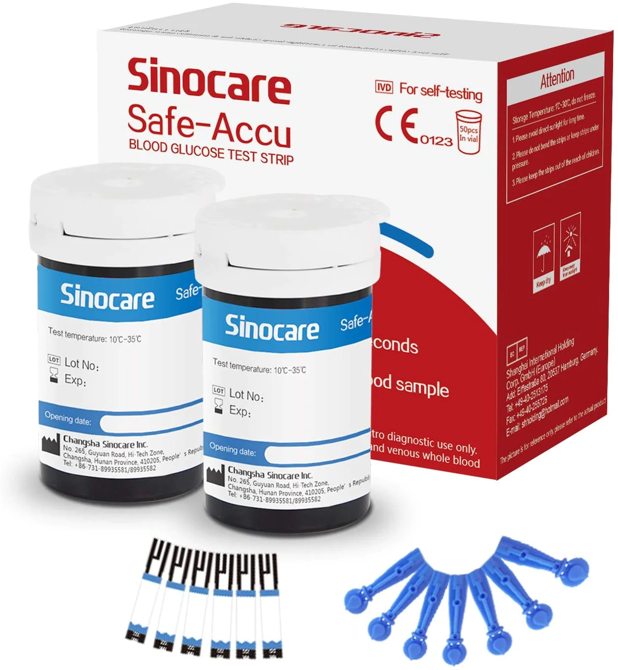Sinocare Safe-Accu Blood Glucose Monitor (Glucometer) image