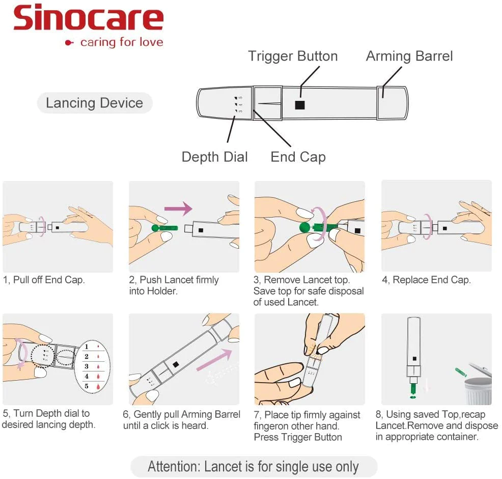 Sinocare Safe-Accu Blood Glucose Monitor (Glucometer) image