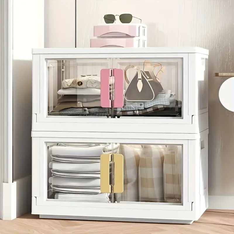 Stackable Storage Bins with Lids and Doors - Space-saving and Organizational