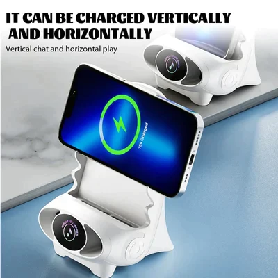 Universal Mini Chair Wireless Fast Charger Multifunctional Phone Holder - Pink image