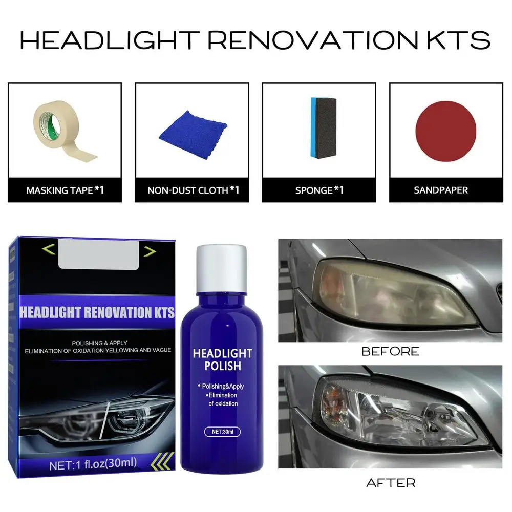Quick Clean Headlight Polishing Lens Restoration Kit