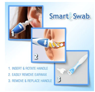 Smart Spiral Earwax Removal Tool with 16 Pcs Washable Tips for Kids & Adults image