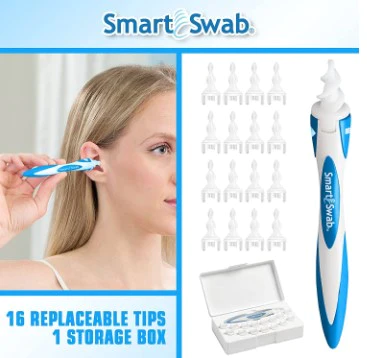 Smart Spiral Earwax Removal Tool with 16 Pcs Washable Tips for Kids & Adults image
