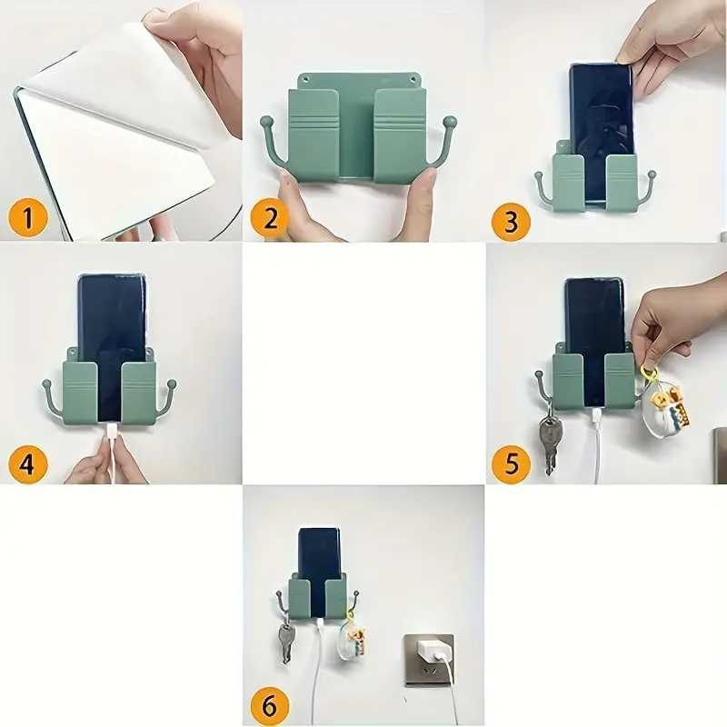 Set of 4 Self Adhesive Wall Mount Multifunctional Phone Holders