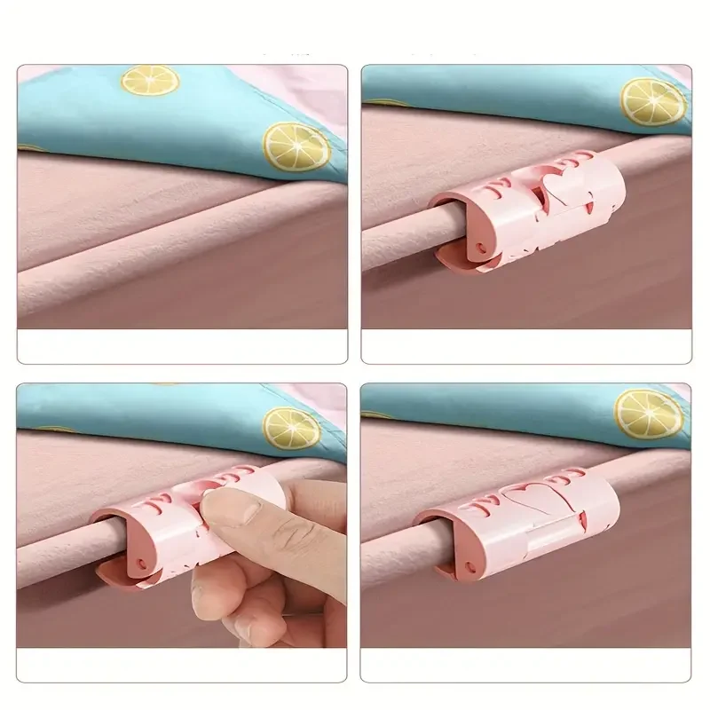 Sheet Fixing Clips Non Slip Bed Sheet Fixed Clips Plastic Slip-Resistant - Pink image