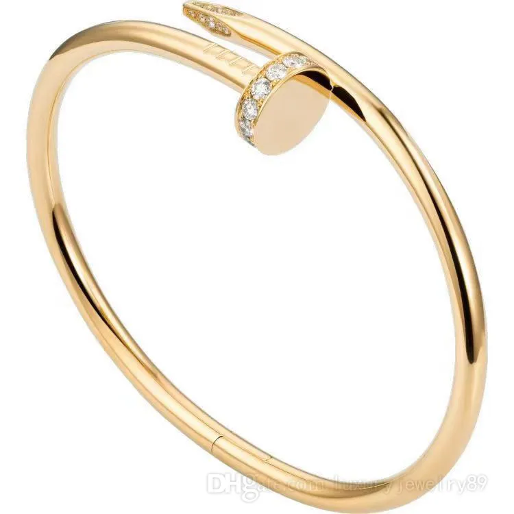 Women's Diamond Nail Style Gold Color Titanium Steel Bracelet CCB-11 image