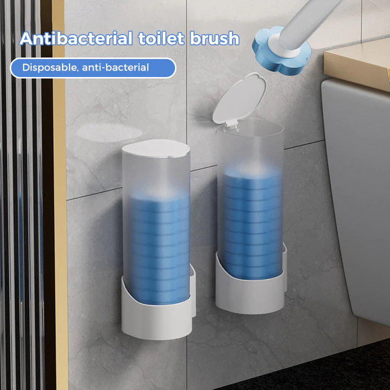 Disposable Toilet Brush Holder Set with Toilet Brush Refills