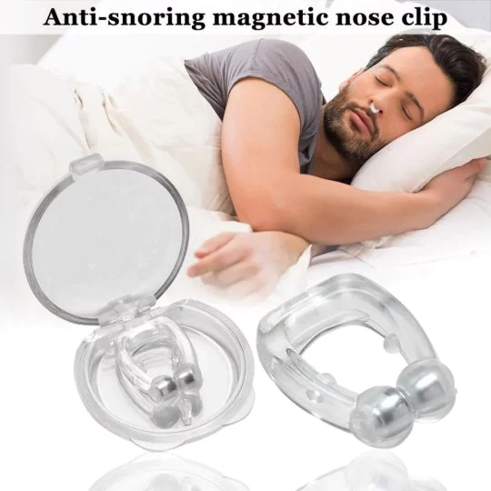 Magnetic Silicone Anti-Snore Nose Clip - Comfortable Sleep Aid &amp; Apnea Relief for Nighttime